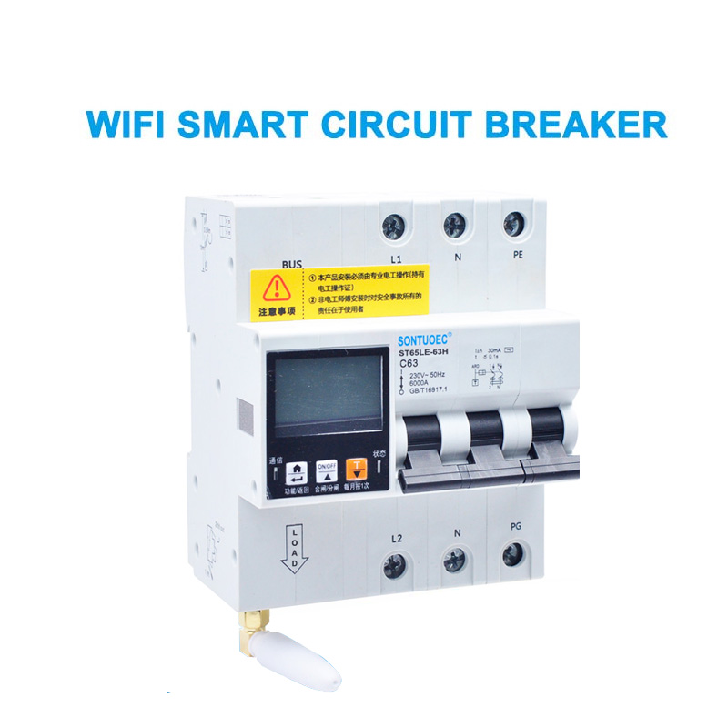 WIFI 4G TUYA ST65LE-63H Seria Multi Functional RCBO Inteligentny wyłącznik obwodu